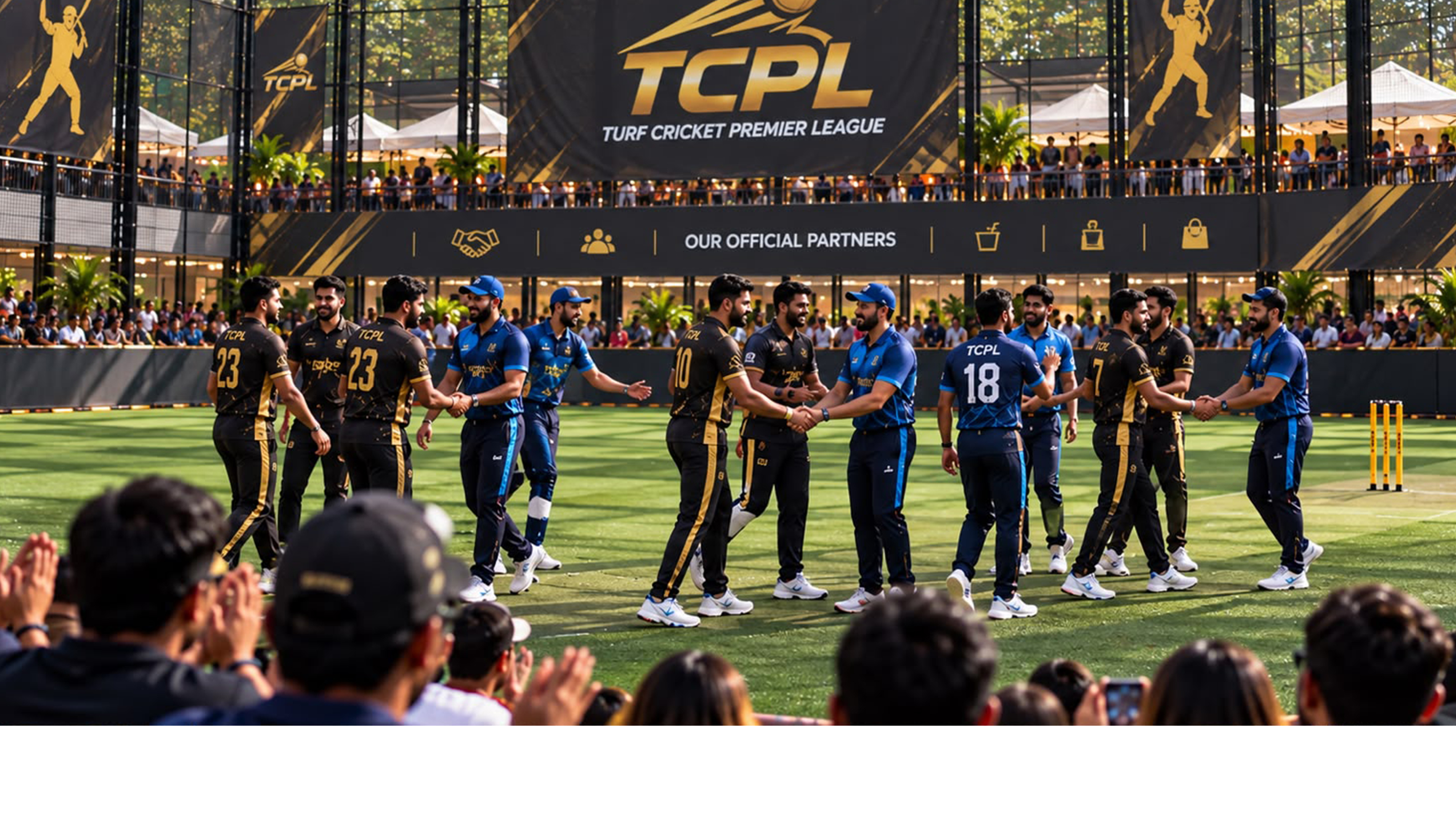Cricket team huddle before a match